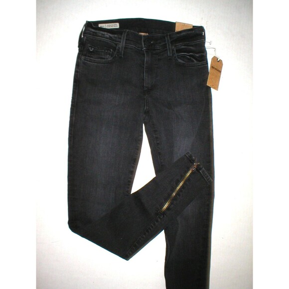 New $219 Womens 24 True Religion Brand Jeans NWT Halle Skinny Black Tar Ankle Zi - Picture 4 of 9